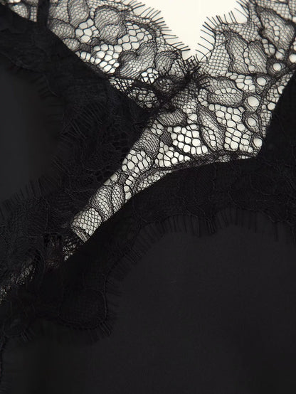 Lace panel slip dress