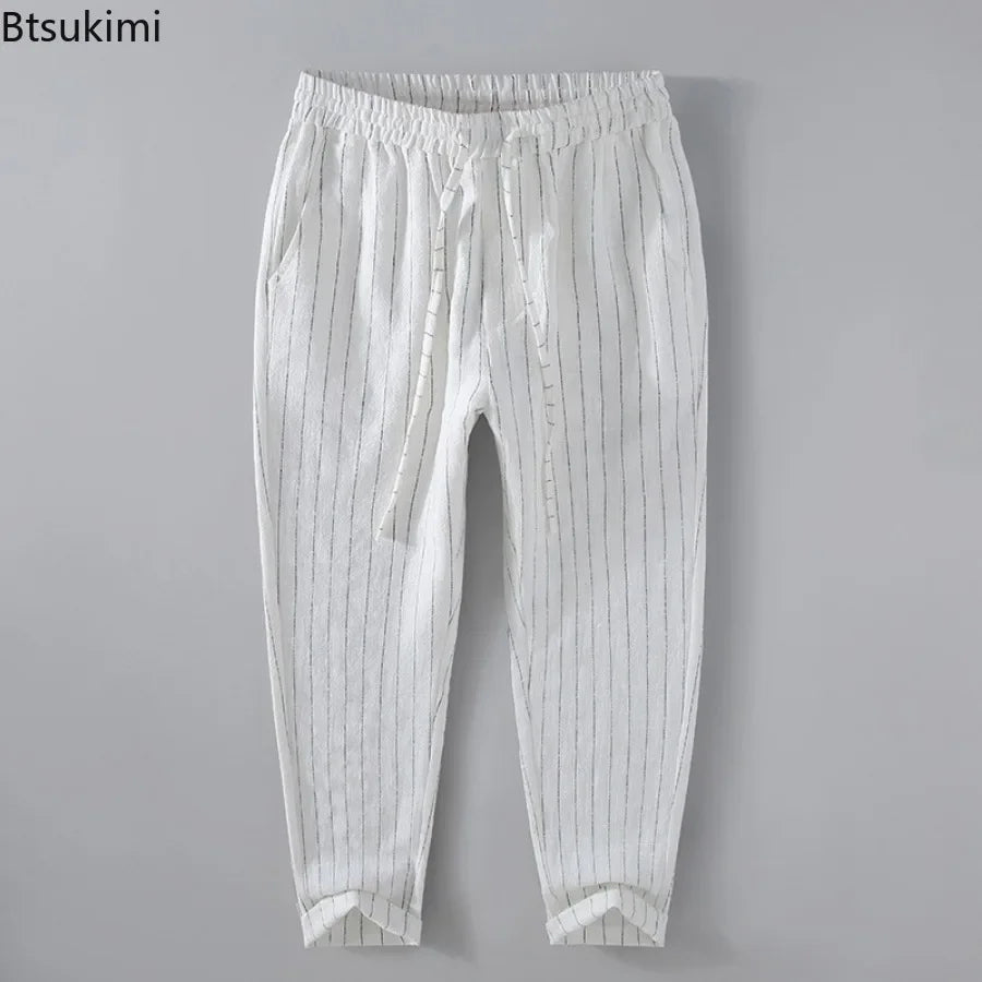 Breathable Linen and Cotton Casual Style Pants