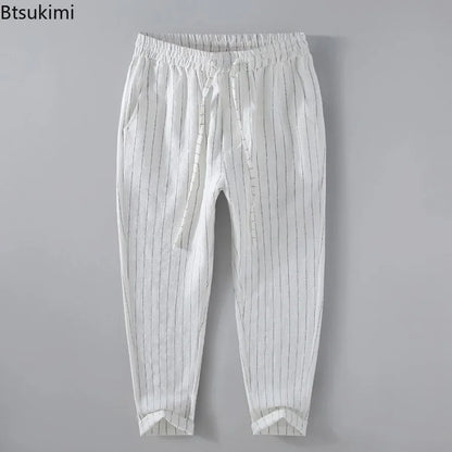 Breathable Linen and Cotton Casual Style Pants