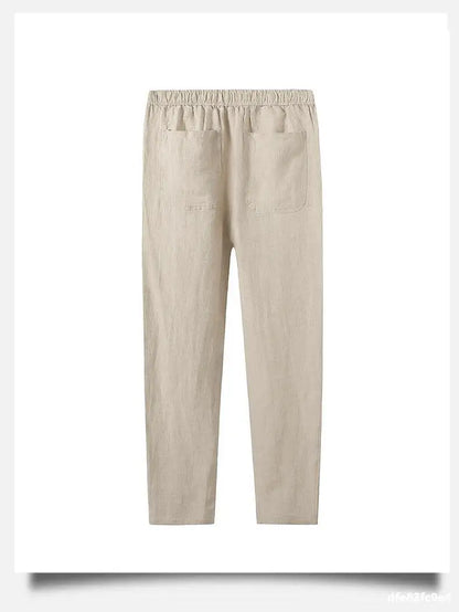 Ankle-length casual linen pants