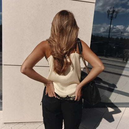 Sexy Lace Trim Cami Top
