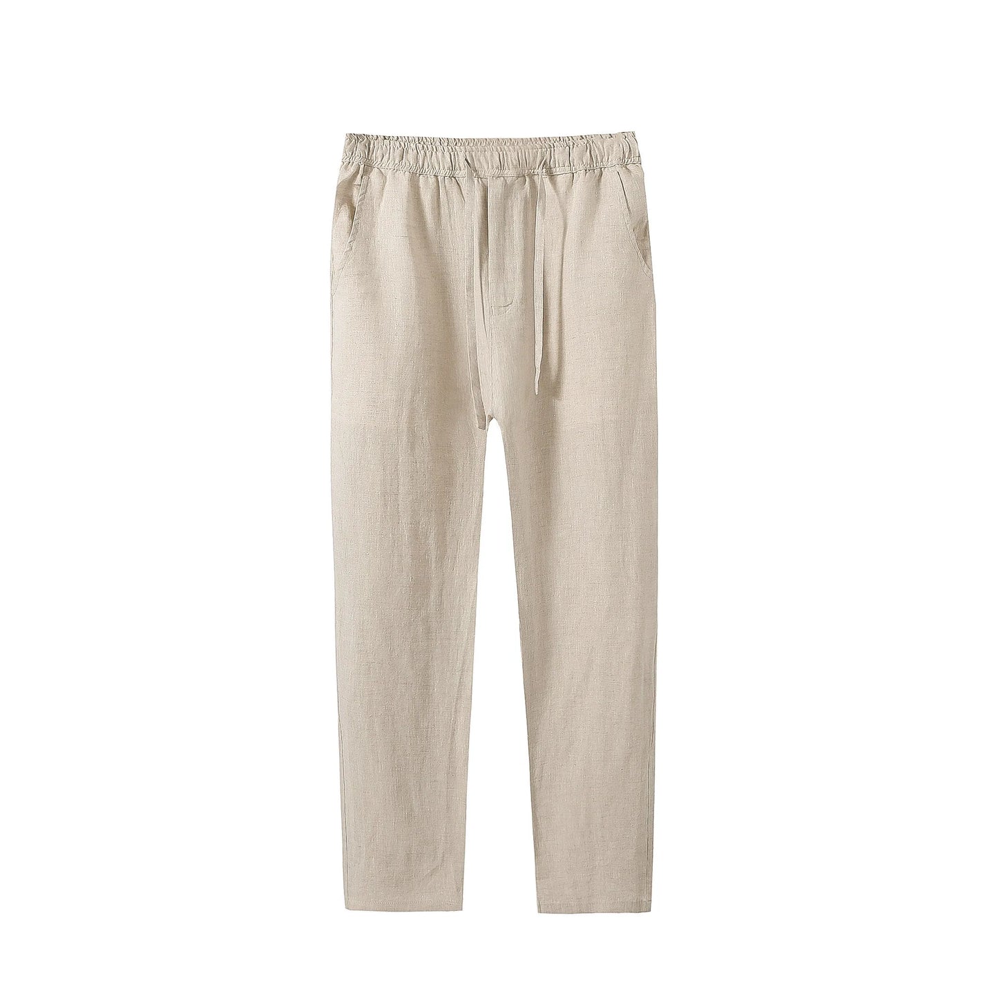 Ankle-length casual linen pants