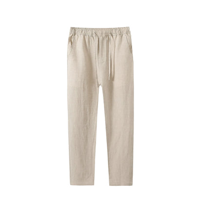 Ankle-length casual linen pants