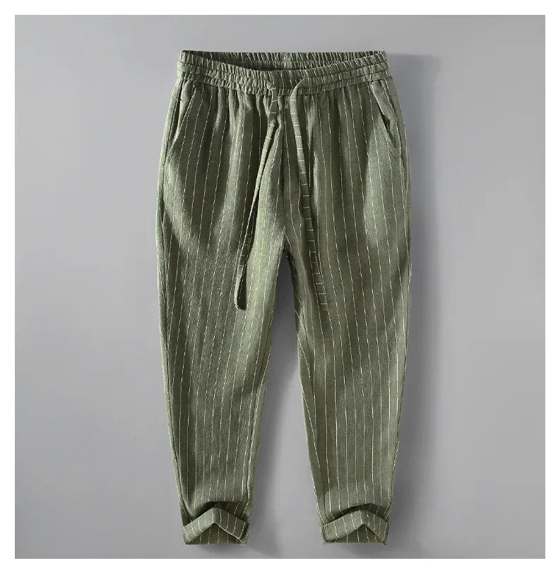Breathable Linen and Cotton Casual Style Pants
