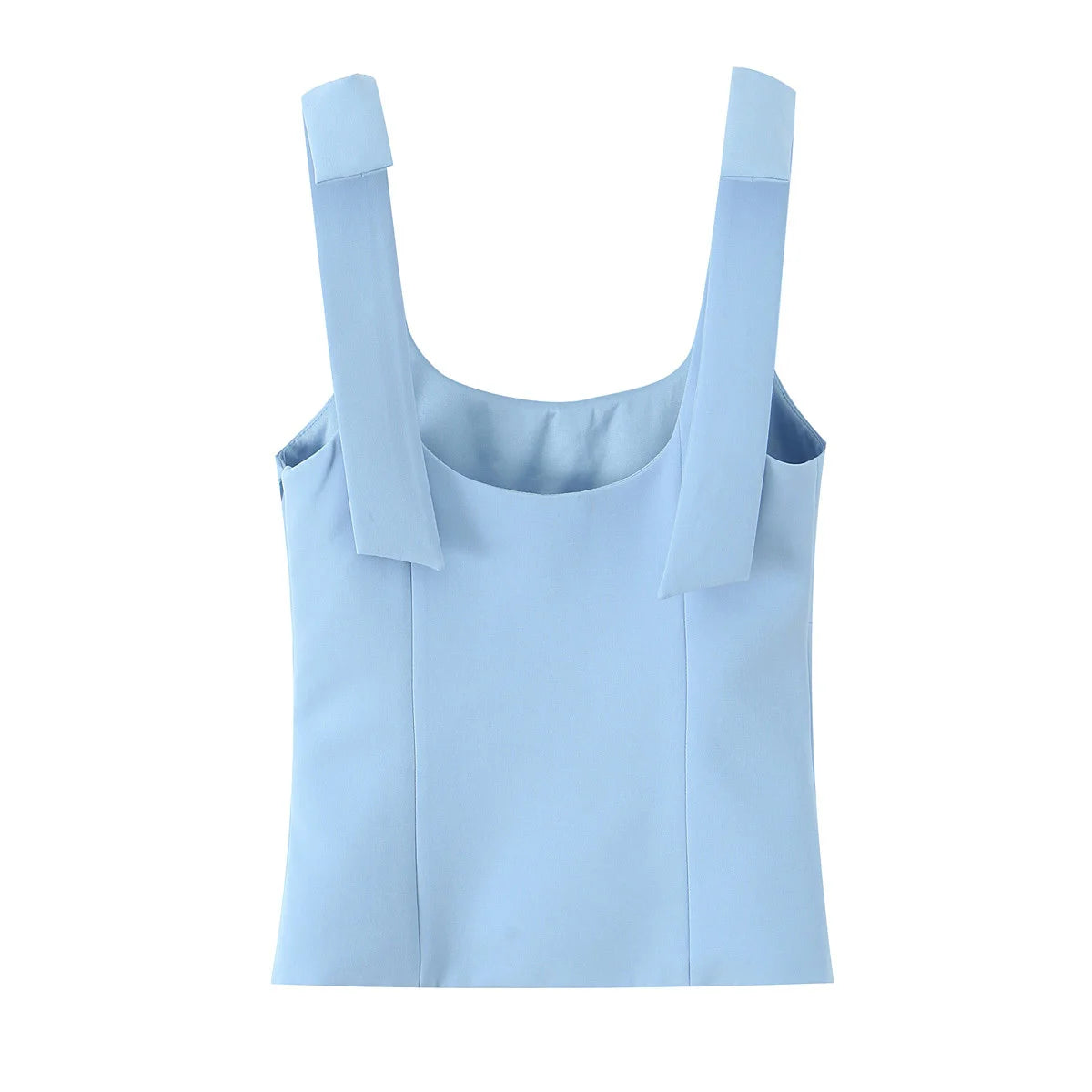 Tops Mujer verano Sexy sin mangas arco cuello cuadrado