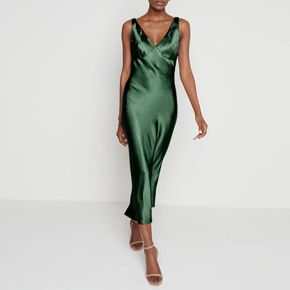 Vestido satinado largo