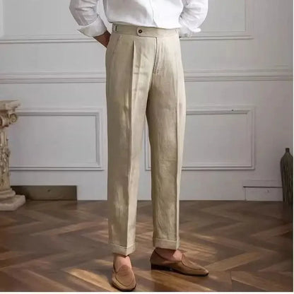 Pantalones italianos de Nápoles 100% de lino