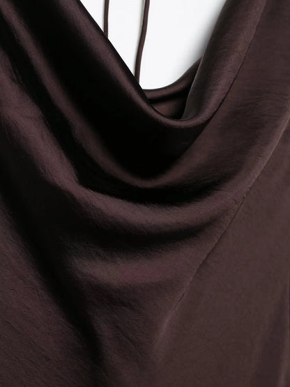 vestido con volantes Casual ajustado sin mangas Midi