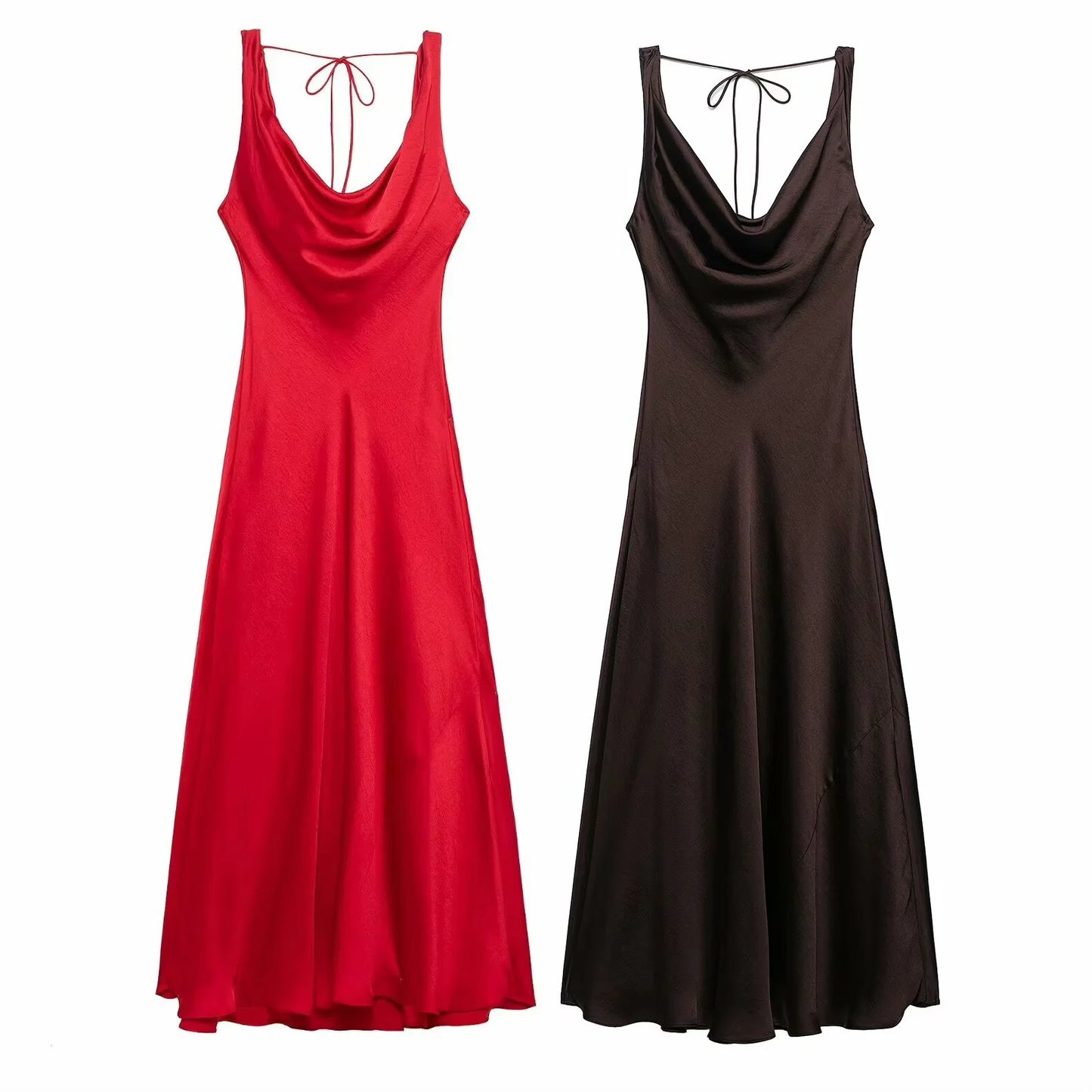 vestido con volantes Casual ajustado sin mangas Midi