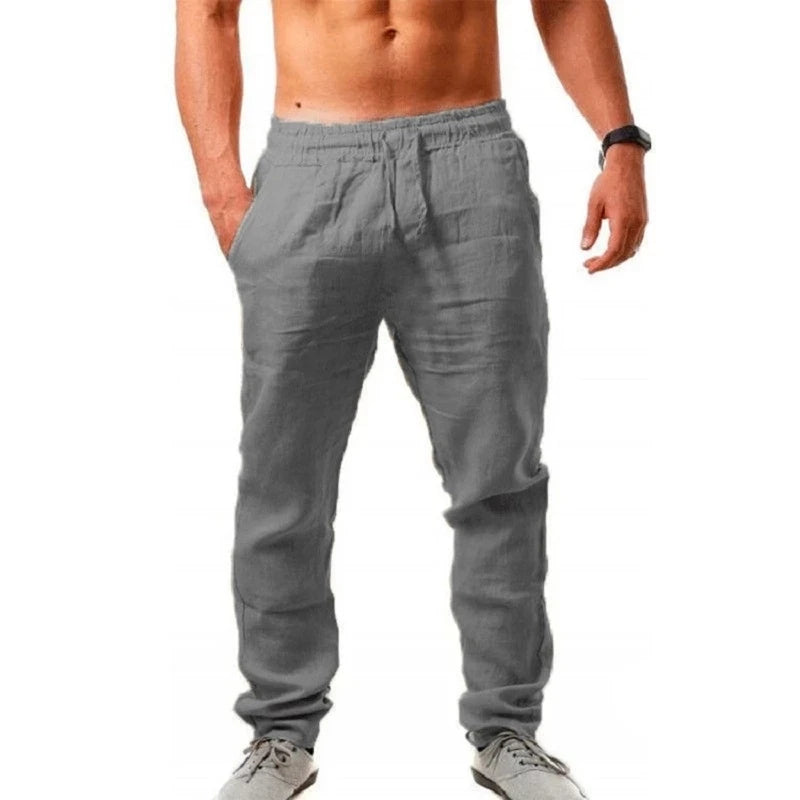 Linen and cotton trousers
