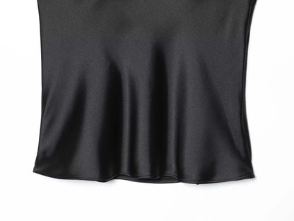 Satin lace cami with spaghetti straps