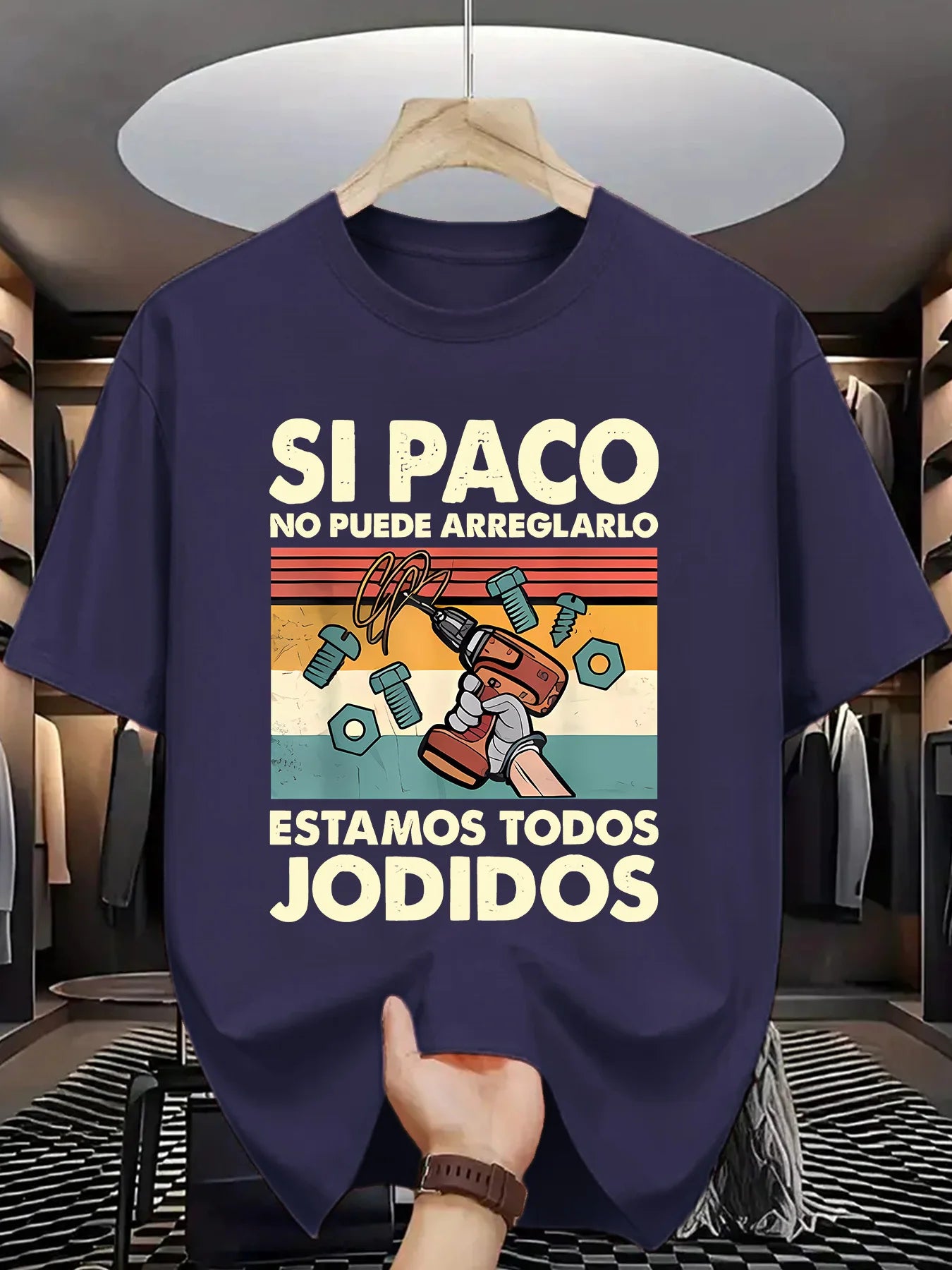 Men's casual printed T-shirt, made of 100% cotton