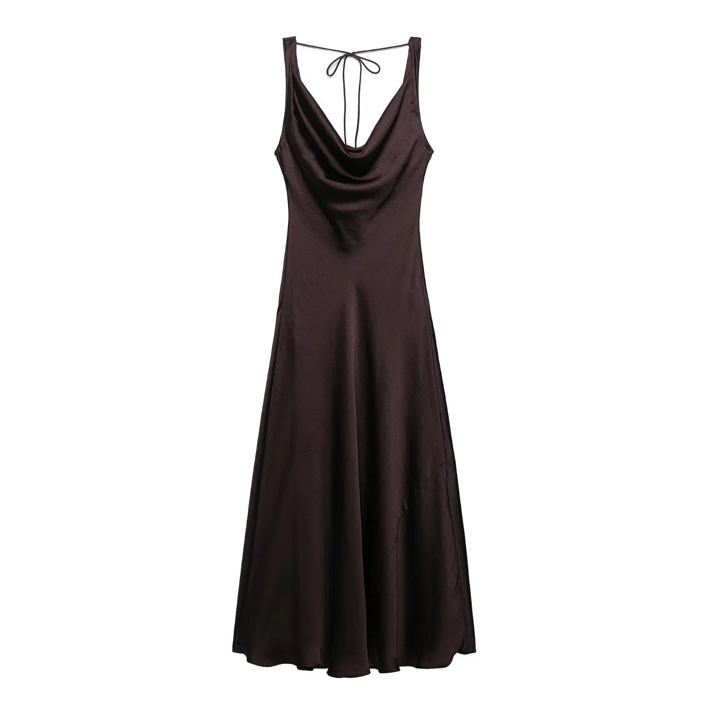vestido con volantes Casual ajustado sin mangas Midi