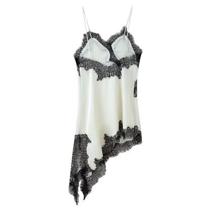 Lace panel slip dress