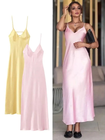 Elegant sexy satin dress