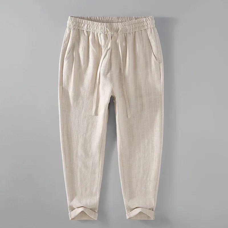 Breathable Linen and Cotton Casual Style Pants