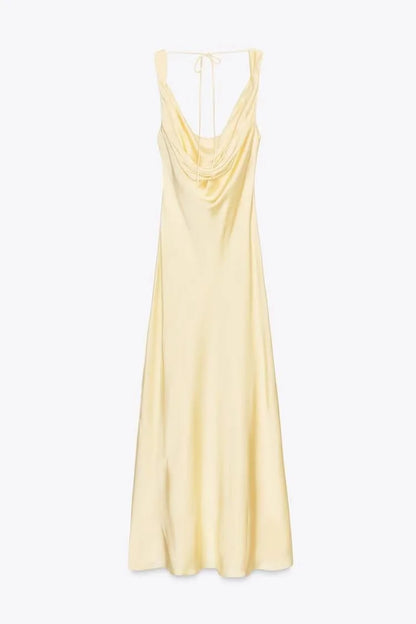 vestido con volantes Casual ajustado sin mangas Midi