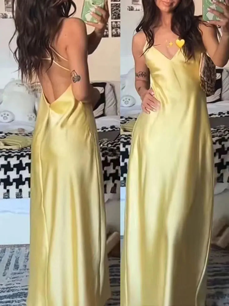 Elegant sexy satin dress