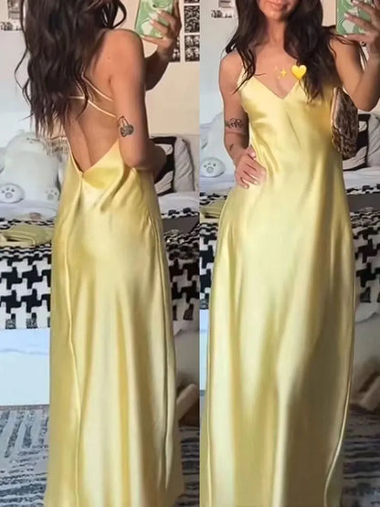 Elegant sexy satin dress