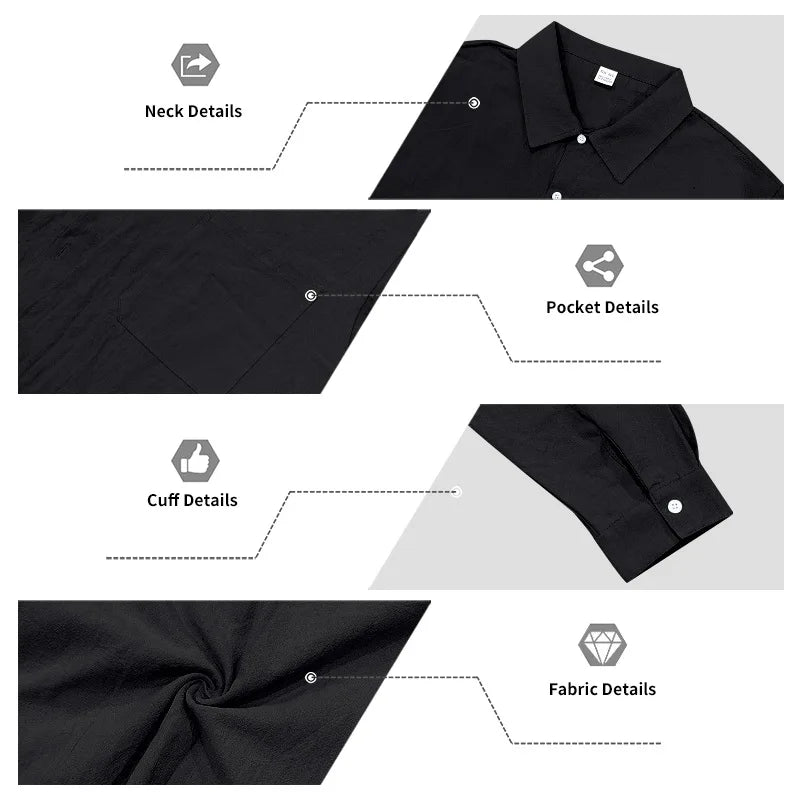 Camisa informal de lino americano