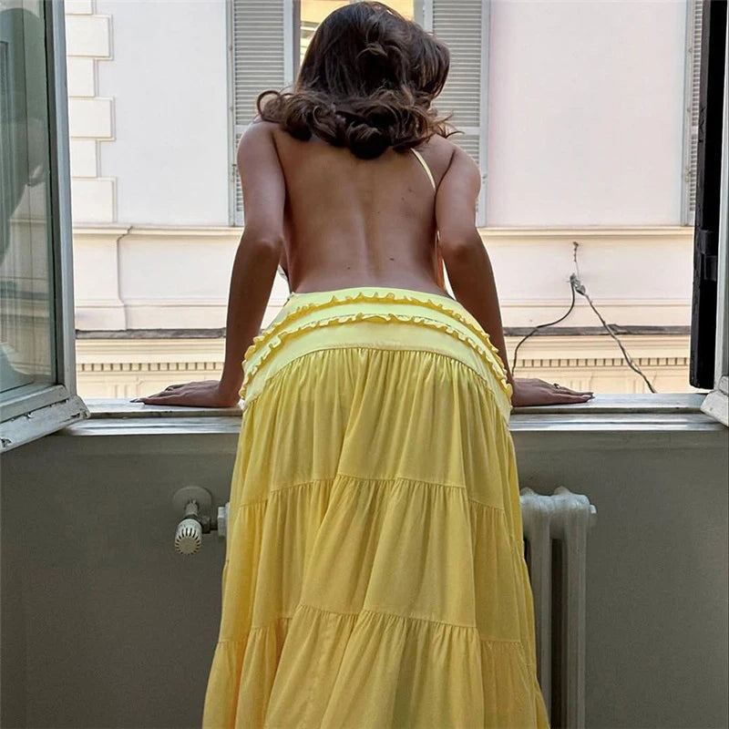 Sexy Sleeveless Spaghetti Strap Backless Evening Dress