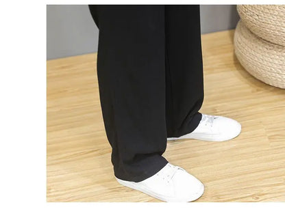 Linen Pants with Straight Cut, Elastic Waist