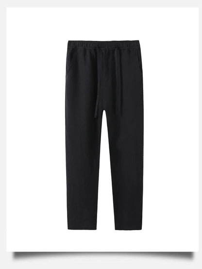 Ankle-length casual linen pants