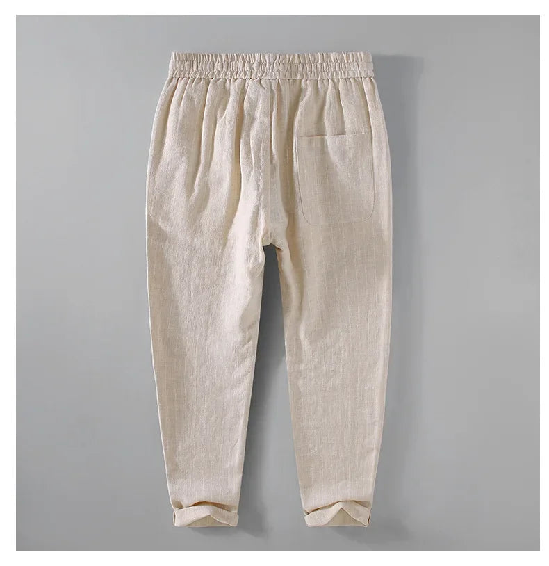 Breathable Linen and Cotton Casual Style Pants