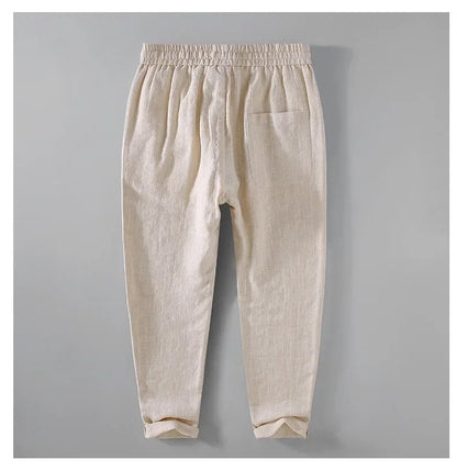 Breathable Linen and Cotton Casual Style Pants