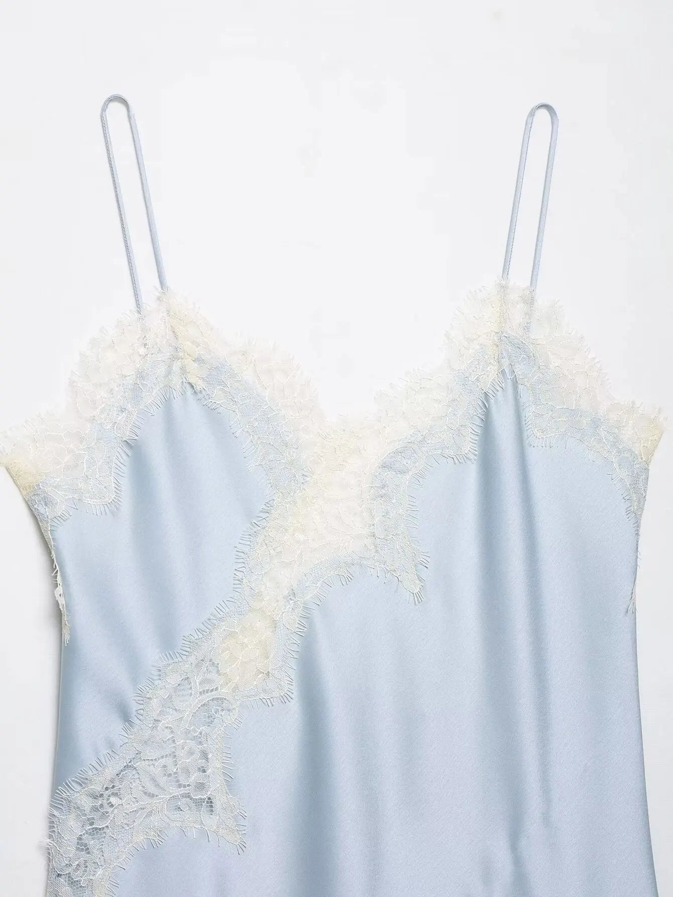 Lace-paneled camisole tops