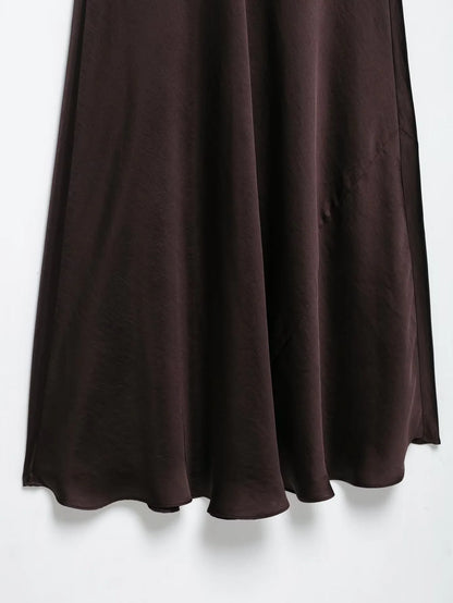 vestido con volantes Casual ajustado sin mangas Midi