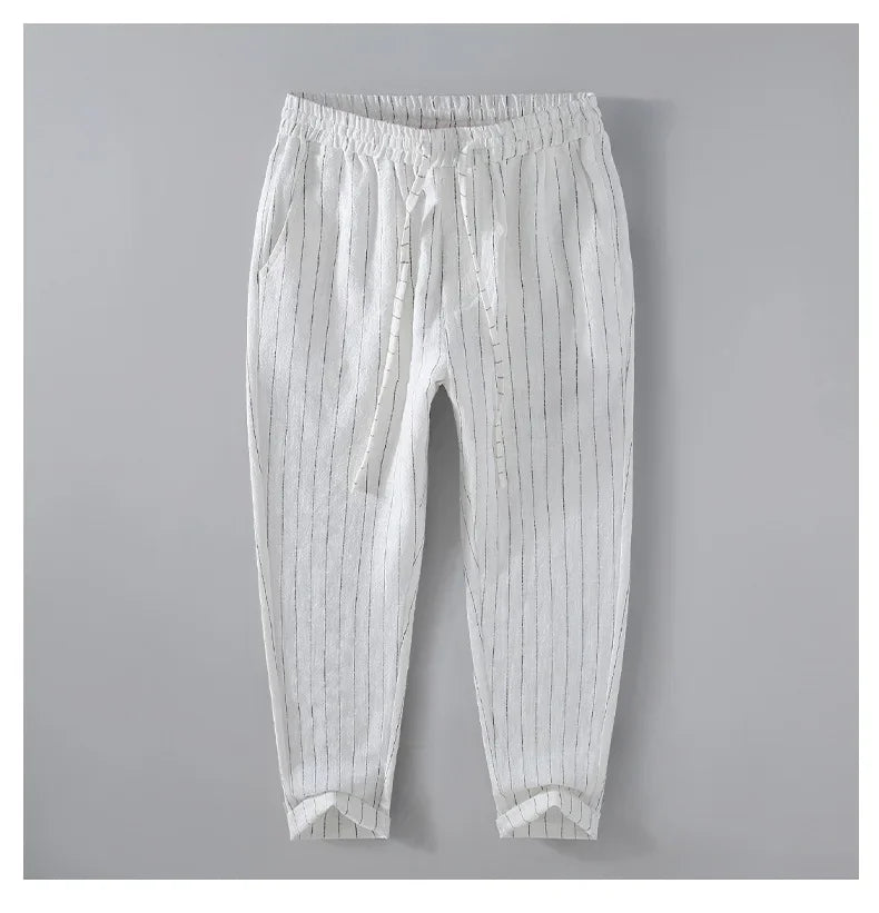Breathable Linen and Cotton Casual Style Pants