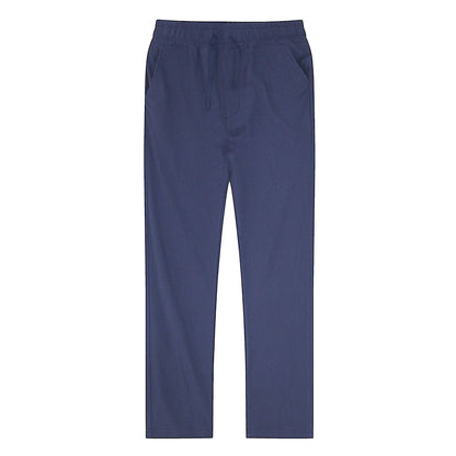 Solid color linen and cotton trousers
