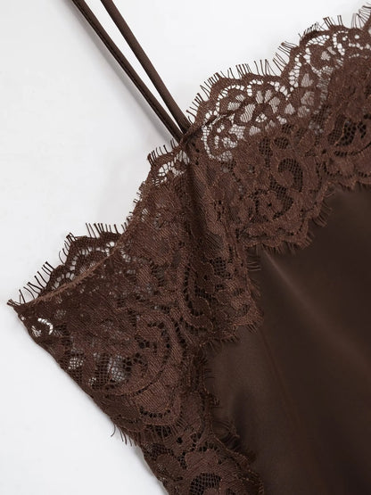 Sexy lace-textured satin tops