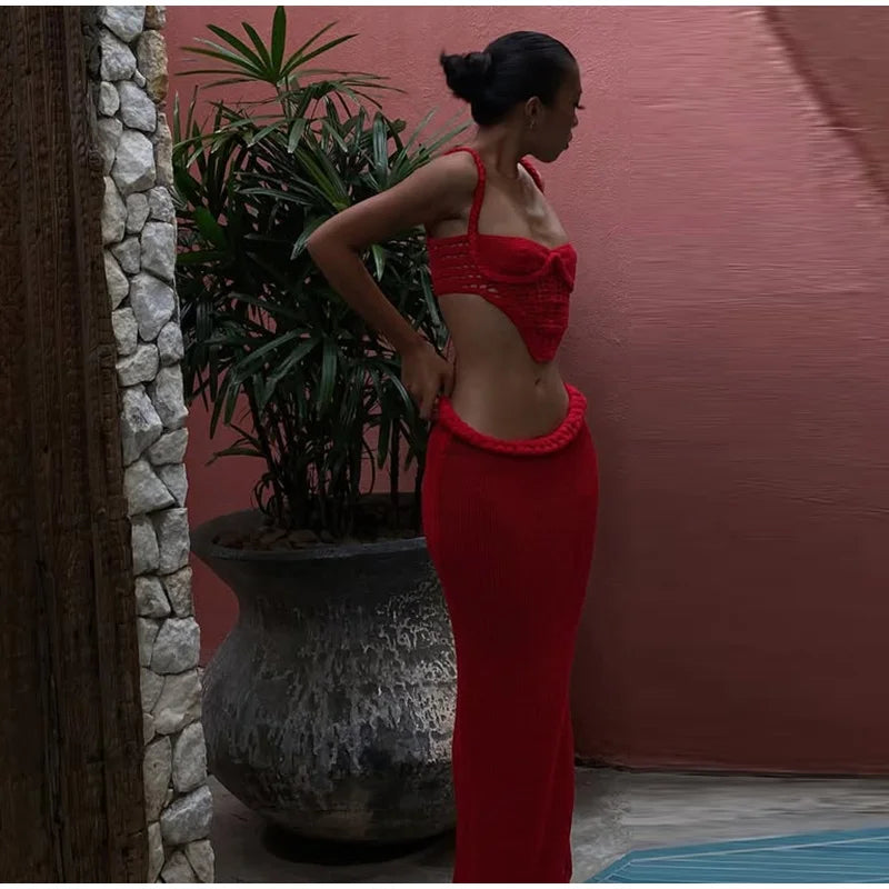 Informal two-piece knit set