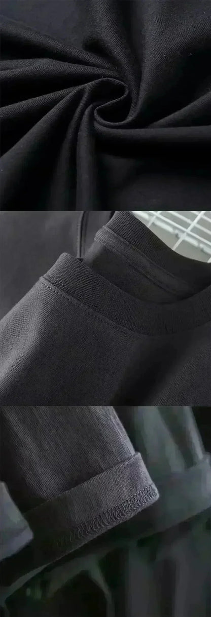 Short-sleeved crew-neck cotton T-shirt