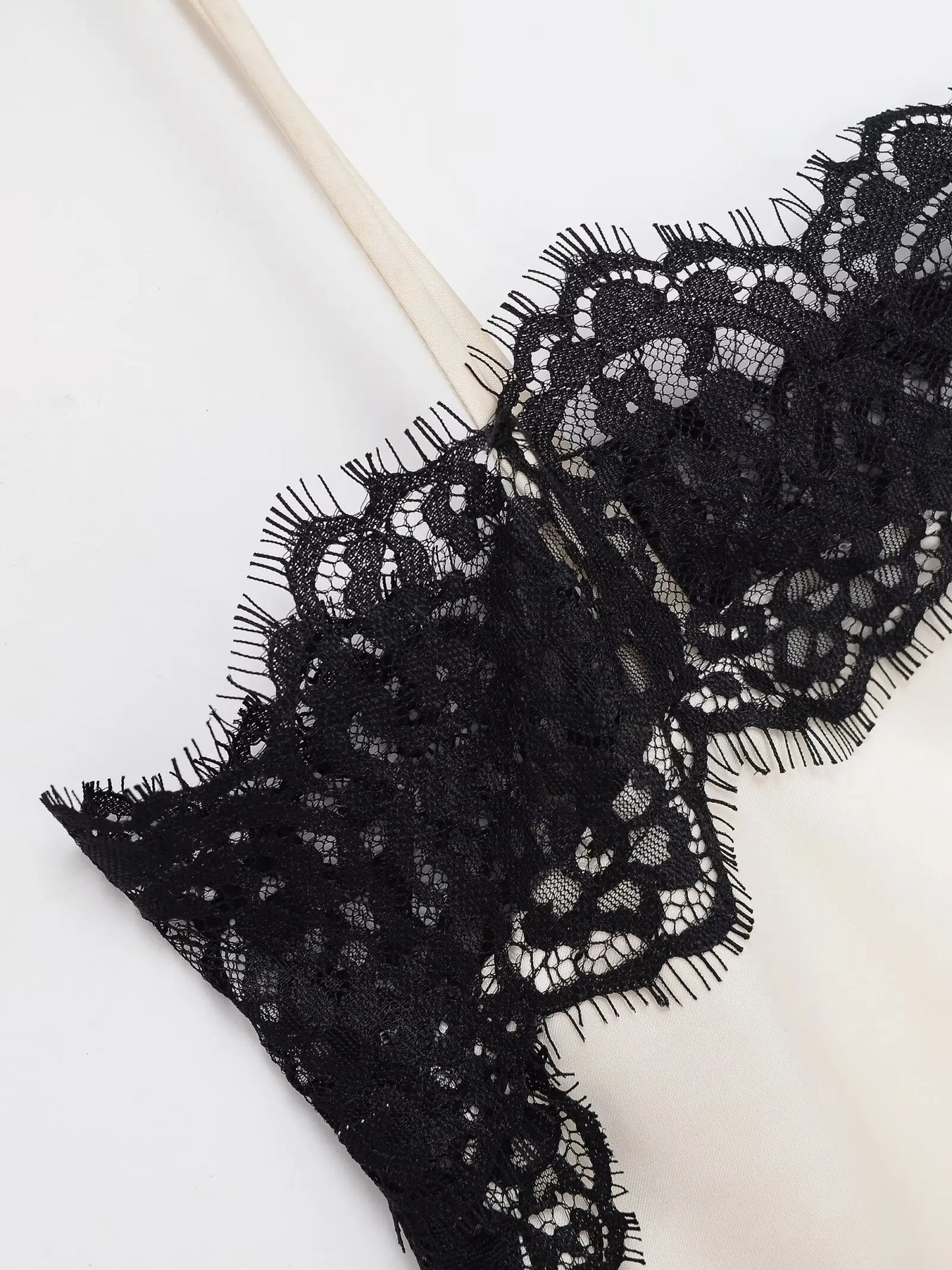 Sexy lace-textured satin tops