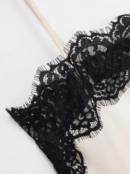 Sexy lace-textured satin tops