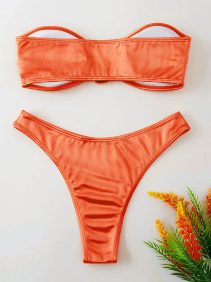 Bikini sin tirantes sexy vacacione