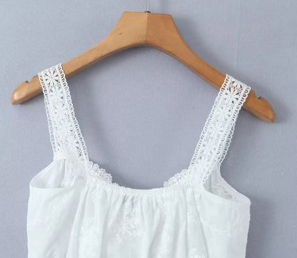 2-piece white spring outfit for women, sexy cotton matching set, lace skirt set, summer beach vacation dress, female outfit 2025