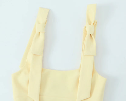 Tops Mujer verano Sexy sin mangas arco cuello cuadrado