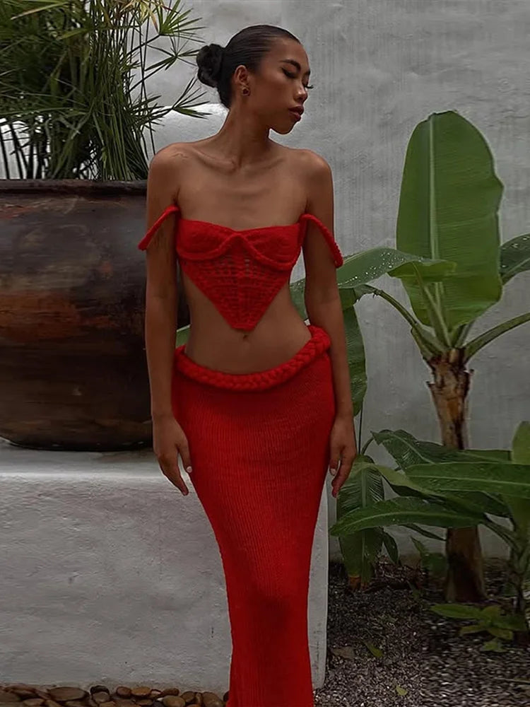 Informal two-piece knit set