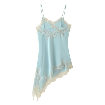 Lace panel slip dress