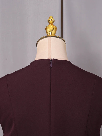 elegant high-waisted sleeveless round neck blouse