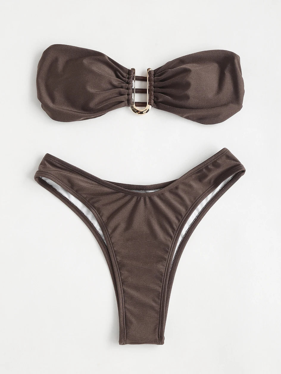 Bikini sin tirantes sexy vacacione