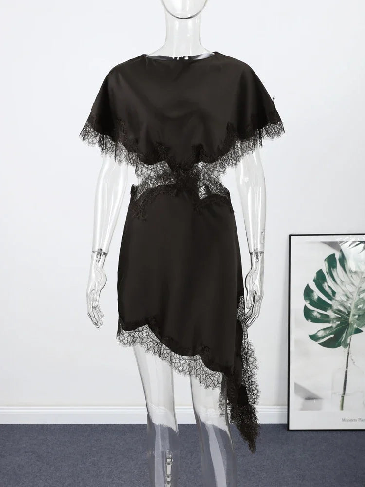 Sexy lace patchwork dress