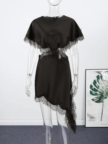 Sexy lace patchwork dress