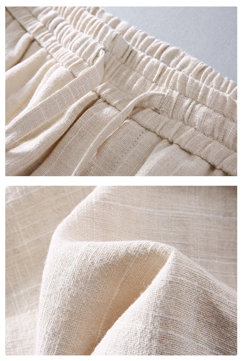 Breathable Linen and Cotton Casual Style Pants