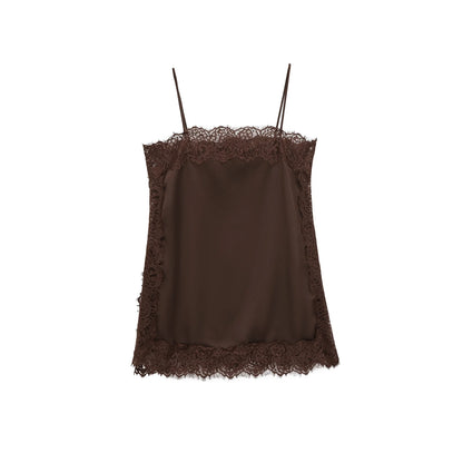 Sexy lace-textured satin tops