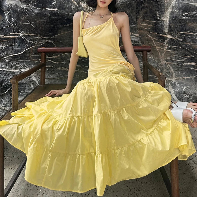 Sexy Sleeveless Spaghetti Strap Backless Evening Dress